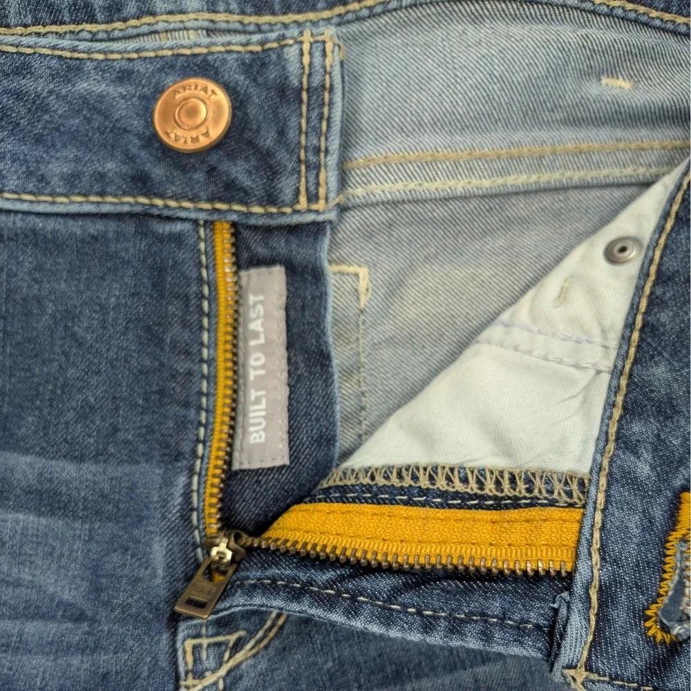 Ariat Rebar Riveter Straight Jeans 31L Mid Rise Nightride Work Denim 34